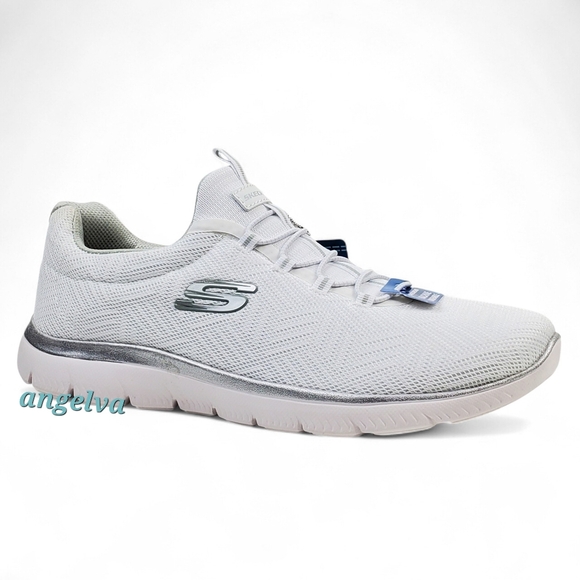 NWT Skechers summits artistry chic slip on sneakers white silver lightweight - Picture 3 of 12